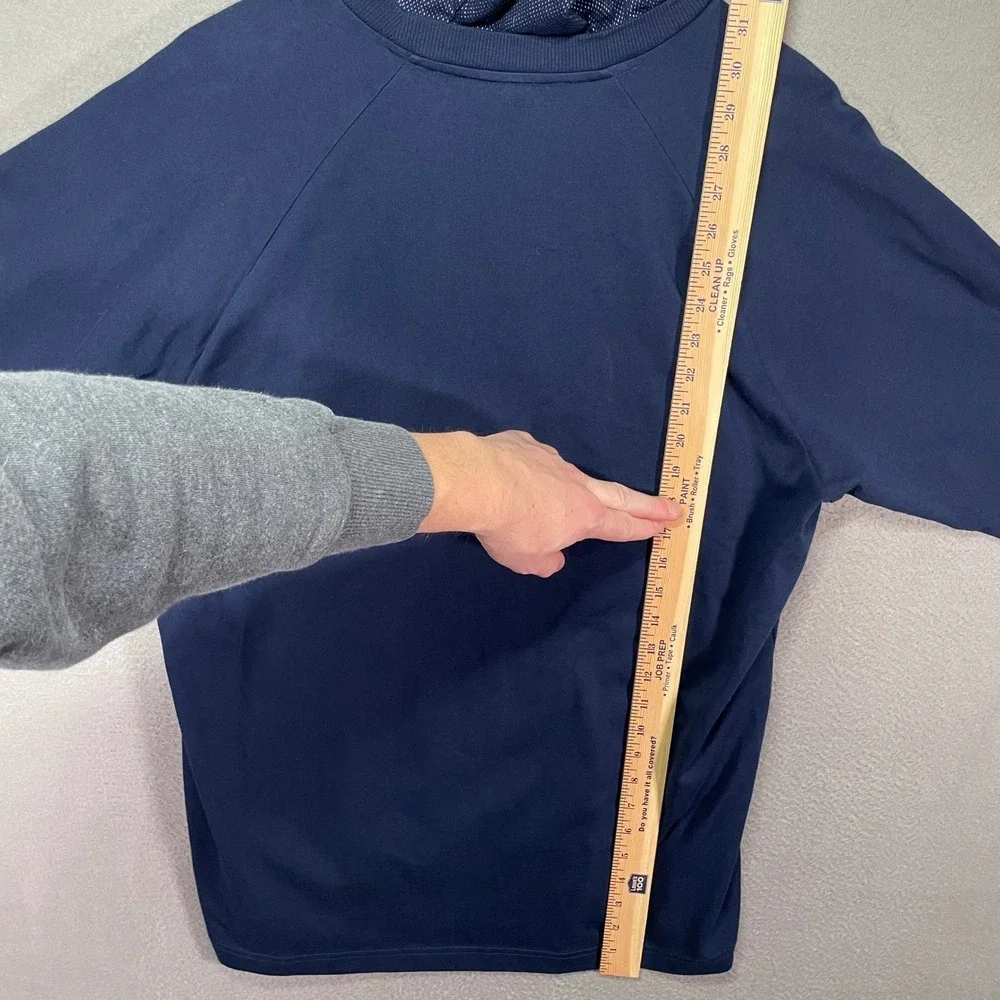 Adidas Mens XL Navy Blue Hoodie 3 Stripe Pullover‎ Athletic Sweatshirt